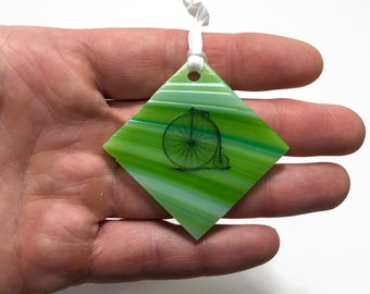 Whimsical Penny Farthing Bicycle Ornament, Handmade Window Decoration, Gifts For Cyclists