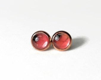 Gorgeous Pink Butterfly Wing Stud Earrings, Nature Inspired Jewelry, Real Butterfly Gifts for her