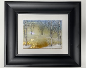 Fused glass birch tree art panel, unique gifts for dad, nature home decor, scenery picture, 3D wall sculpture, housewarming present