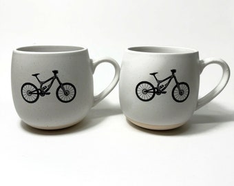 Handmade Mountain Bike Coffee Mugs, Cyclist Gifts for Him, Cycling Cups, Outdoors Home Decor, Bike Enthusiast Presents