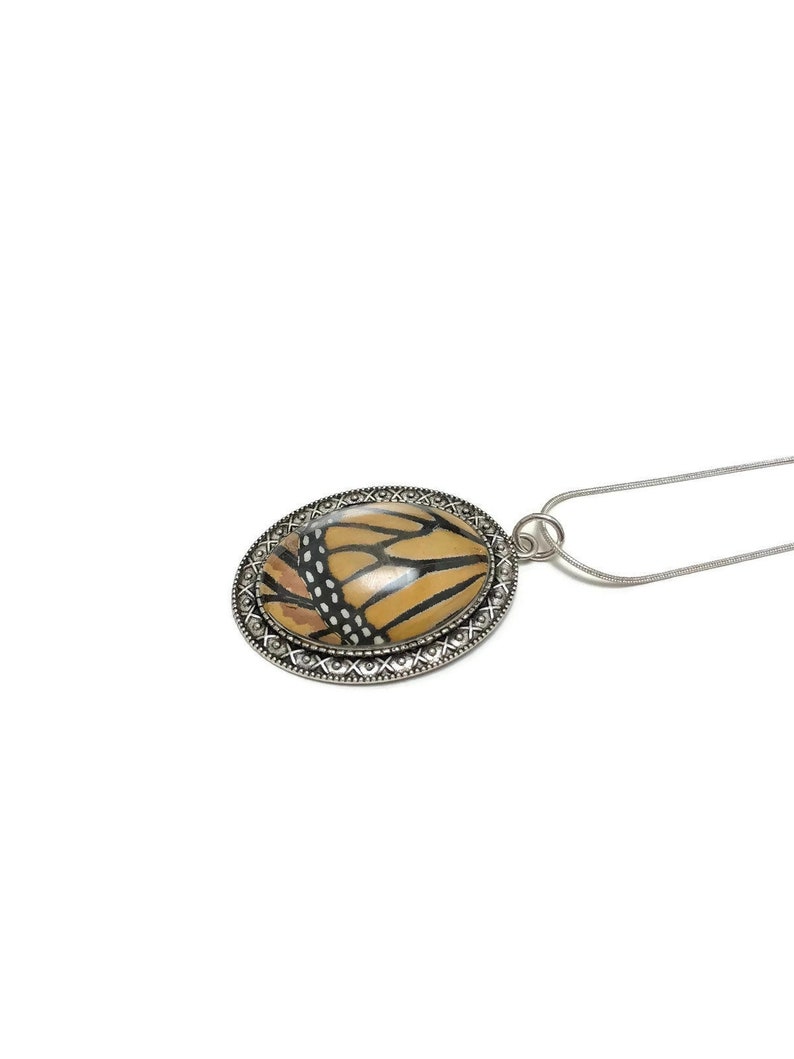 Real Butterfly Wing butterfly wing taxidermy jewelry Monarch Butterfly statement necklace gifts for her insect pendant
