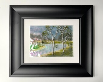 Nature Inspired Scenery Wall Art, Fused Glass Tree Panel, Cabin Home Decor, Unique Gifts for Dad, 3D Sculpture, Realistic Picture
