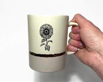 Sunflower coffee cup, yellow, pink, gold, tea mug, sunflower home decor, nature mug, set of 2