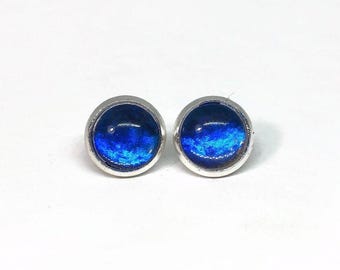 Blue morpho Butterfly earrings, minimalist earrings, unique gifts for her, butterfly lover, butterfly taxidermy jewelry