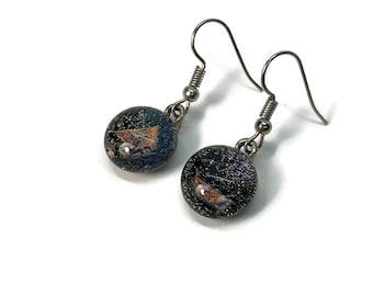 Fused glass Jewelry, gifts for her, Dichroic glass earrings, unique jewelry, glass earrings, best friend jewelry, glass jewelry, gifts