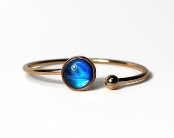 Real Butterfly Wing bangle bracelet Blue Morpho butterfly rose gold flexible bracelet unique gifts for her