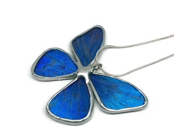 Handmade Butterfly Pendant, Real Blue Morpho Pendant For Her, One-of-a-Kind Jewelry
