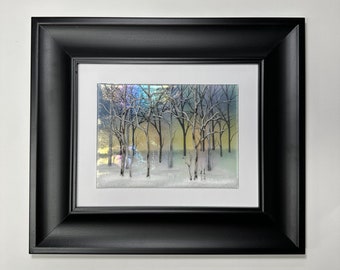 Winter Birch Tree Fused Glass Art Sculpture, Realistic 3D Wall Decor, Unique Gift for Him, Housewarming Present