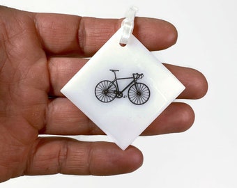 Whimsical Road Bicycle Ornament, Handmade Window Decoration, Gifts For Cyclists