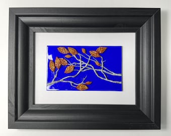 Fused glass birch tree art panel, unique gifts for dad, nature home decor, scenery picture, 3D wall sculpture, housewarming present