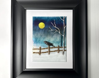 Birch tree fused glass art, winter scenery panel, three dimensional wall sculpture, gifts for him, nature home decor, realistic picture