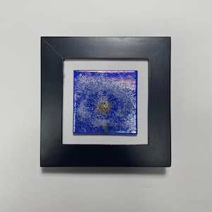Handgemachte Löwenzahn Wunsch Glaskunst, Blumen Wandplatte, realistisches strukturiertes Bild, einzigartige Geschenke für Mama, Natur Wohndekor, 3D-Skulptur