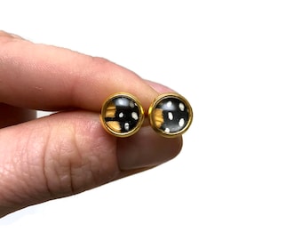 Monarch wing stud earrings, handmade real butterfly jewelry, unique gifts for her, gold dainty studs