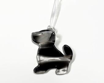Dog Fused Glass Ornament, Pet Home Decor, Unique Gifts for Her, Christmas Tree decoration, Animal Lover gifts Presents