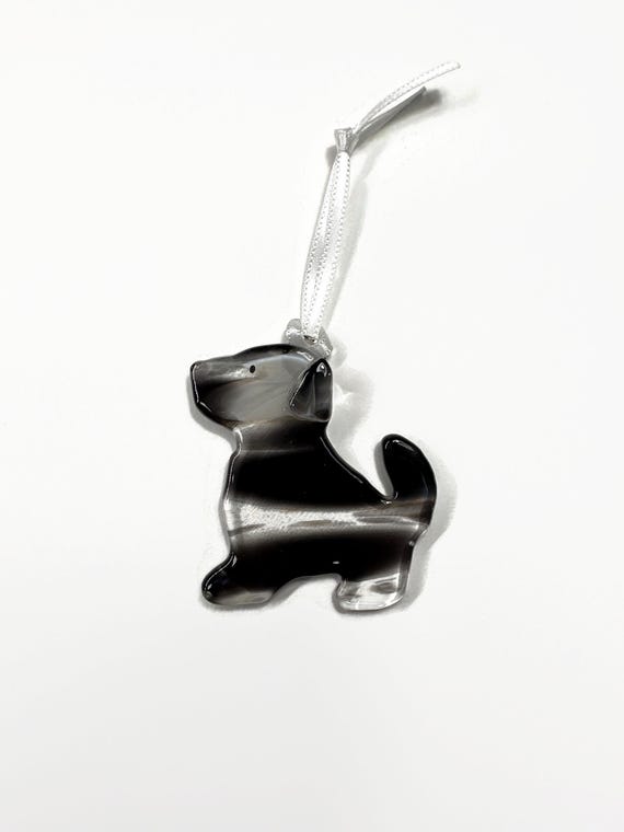 Dog Fused Glass Ornament, Pet Home Decor, Unique Gifts for Her, Christmas Tree decoration, Animal Lover gifts Presents