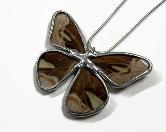 Butterfly Necklace, Real Butterfly jewelry, best friend gifts, glass pendant, stained glass wing, nature inspired present
