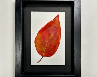 Fall Leaf Fused Glass, Nature Wall Art, Fall Picture, Unique Gifts for Her, Tree Home Decor, Realistic Three Dimensional Sculpture