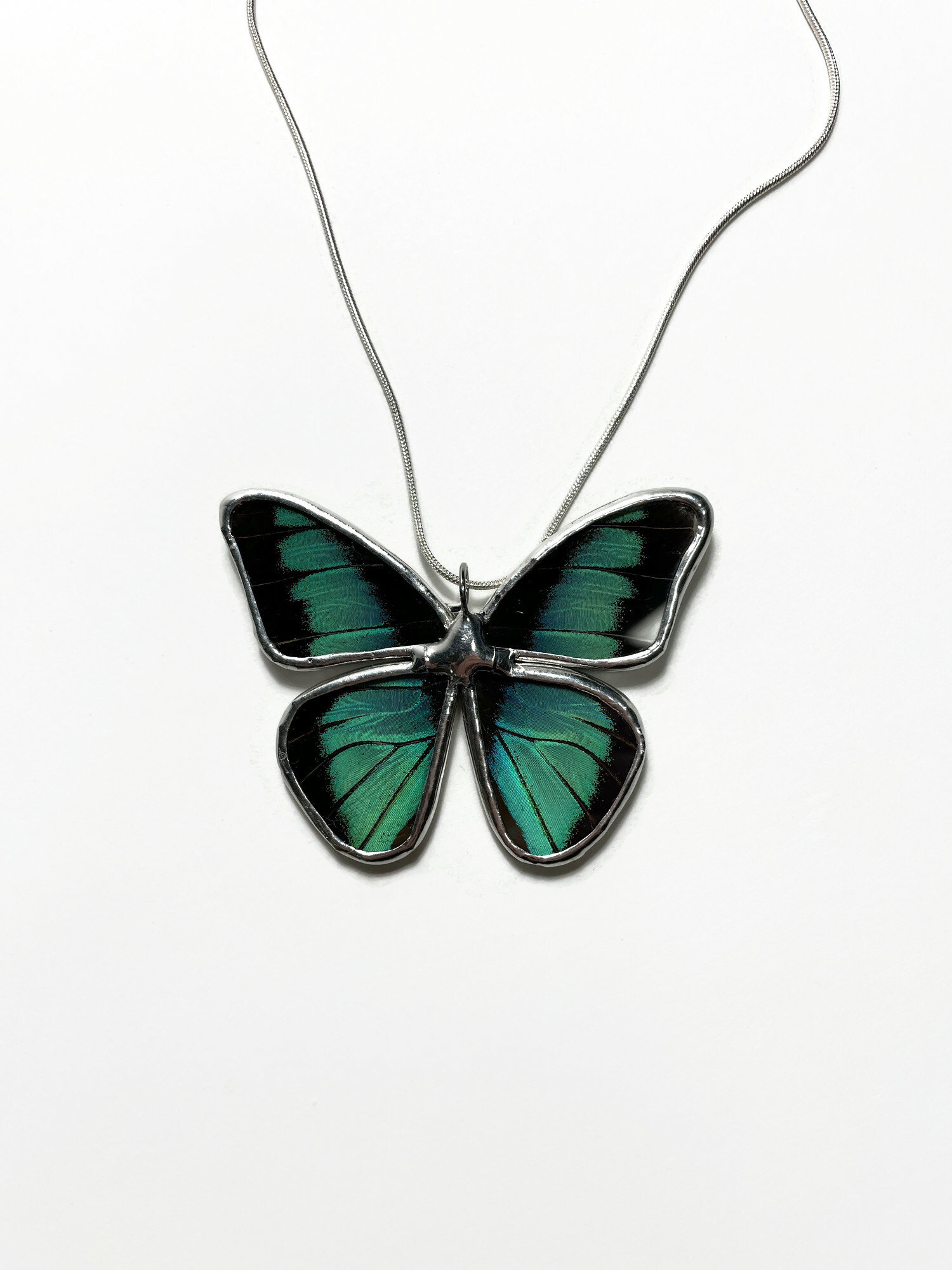 Green Crystal Butterfly Necklace - Zenee.in