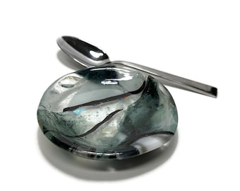 Colourful Glass Spoon Rest, Handcrafted Dish, Kitchen Accessory, Perfect Gift Idea, Handmade Utensil Holder