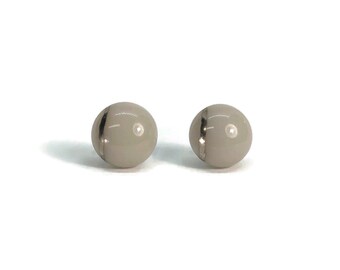 Handcrafted dainty metallic stud earrings, fused glass jewelry, modern gifts for for her