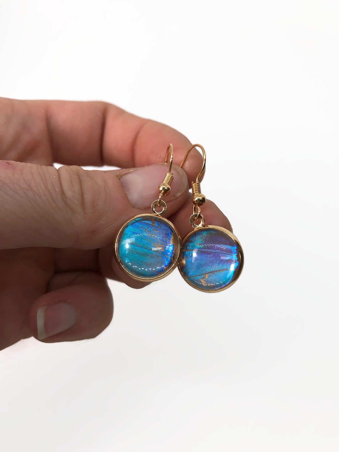 BAMAY Orecchini Pendenti Farfalla Blu Morpho In Acrilico, Leggeri, Ipoallergenici, Regalo Donna - 4