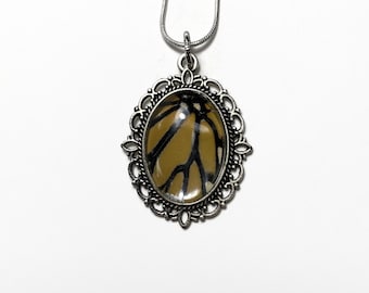 Monarch butterfly Necklace, orange, black, butterfly jewelry, real butterfly Wing, necklace included