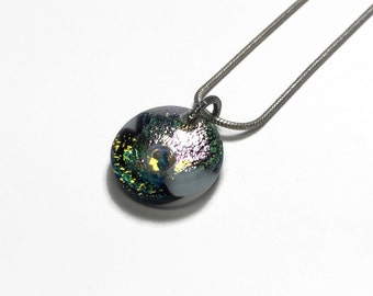 Colourful Iridescent Glass Necklace, Perfect Jewelry for Her, Dichroic Jewelry