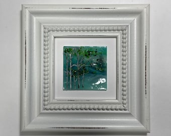 Birch tree art, fused glass wall panel, scenery picture, three dimensional textured sculpture, unique gifts for dad, realistic art