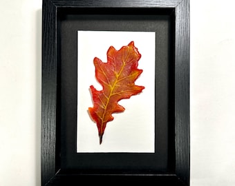 Oak Leaf Fused Glass, Nature Wall Art, Fall Picture, Unique Gifts for Her, Tree Home Decor, Realistic Three Dimensional Sculpture