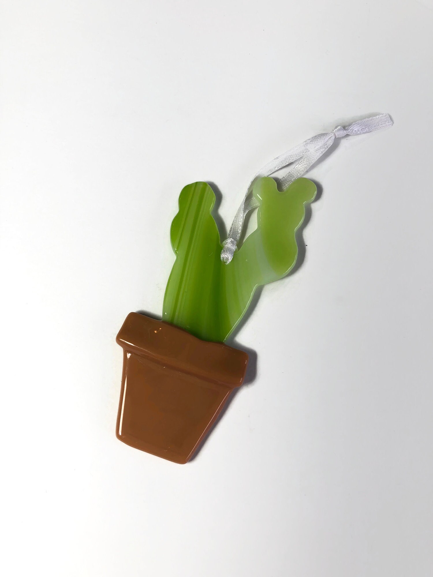 Fused Glass Cactus Suncatcher Ornament Unique Gifts For Him Plant Home Decor