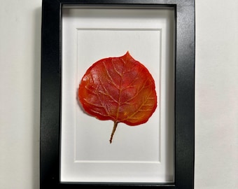 Fall Leaf Fused Glass, Nature Wall Art, Fall Picture, Unique Gifts for Her, Tree Home Decor, Realistic Three Dimensional Sculpture