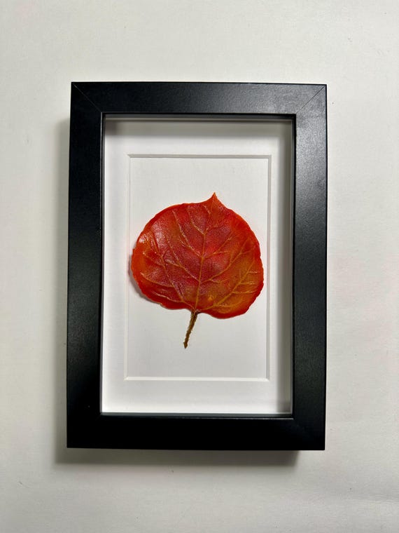 Fall Leaf Fused Glass, Nature Wall Art, Fall Picture, Unique Gifts for Her, Tree Home Decor, Realistic Three Dimensional Sculpture