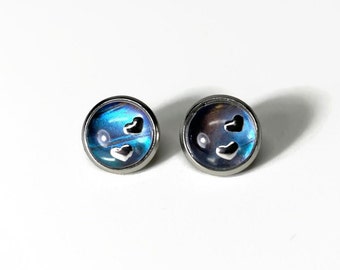 Blue morpho Butterfly earrings real butterfly jewelry, minimalist earrings, unique gifts for her, 12mm, hypoallergenic