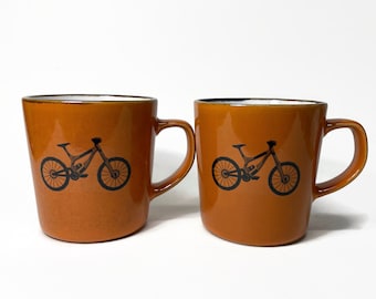 Handcrafted Mountain Bike Coffee Mugs, Cyclist Gifts for Him, Cycling Cups, Outdoors Home Decor, Bike Enthusiast Presents