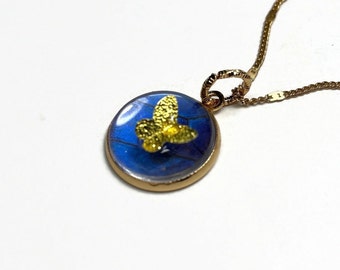 Handmade Butterfly Pendant, Real Blue Morpho Necklace For Her, One-of-a-Kind Jewelry