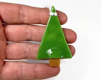Whimsical tree ornament, fused glass tree decoration, unique gifts for mom, handmade Christmas home decor
