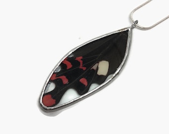 Real butterfly pendant, butterfly jewelry, best friend gifts, stained glass wing necklace, insect pendant, chain included