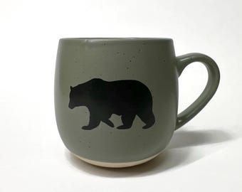 Coffee cup bear, wildlife mug, nature home decor, unique gifts, wilderness enthusiast