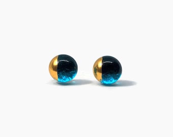 Dichroic Glass studs, fused glass earrings, handmade dichroic glass, glass studs, dichroic glass stud earrings, glass,  Stud earrings
