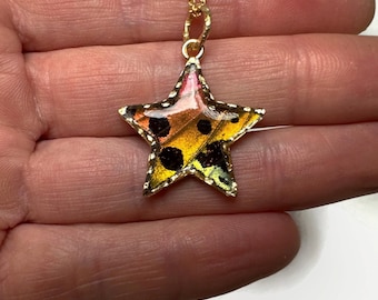 Butterfly Jewelry, Unique jewelry, butterfly Star Pendant, butterfly necklace, sunset moth, real butterfly wing, gifts for her