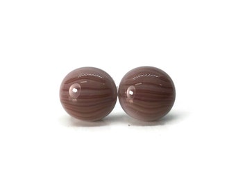 Handmade Burgundy Glass Stud Earrings, Elegant Gifts for Her, Artisan Fused Glass Jewelry