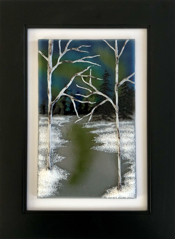 Glass Art Fused Wall Panel Handmade Home Decor