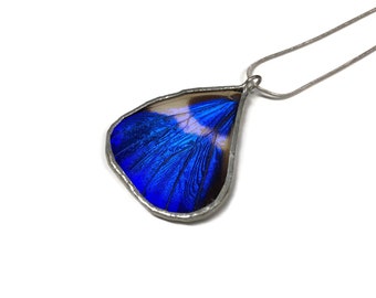 Handmade Butterfly Pendant, Real Blue Morpho Pendant For Her, One-of-a-Kind Jewelry