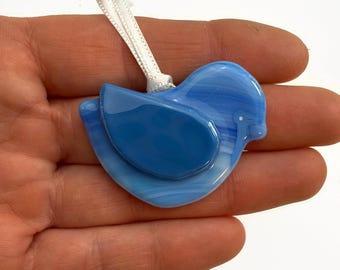 Bird ornament, fused glass ornament, unique gifts for her, nature home decor, Christmas tree decoration, wildlife ornament, Christmas decor