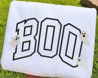 BOO Halloween Embroidery Design | Ghost Embroidery File | Spooky Machine Embroidery | Halloween Shirt Design | Pes Dst Exp Jef Vp3