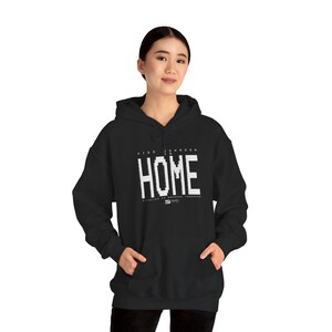 Home - Analog Horror Film Hoodie - Unisex Heavy Blend Hooded Sweatshirt, Movie Buff Gift, Horror Fan Apparel, Retro Cinema Lover Top, Cozy