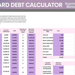 Hoja de cálculo de pago de tarjetas de crédito/organizador financiero