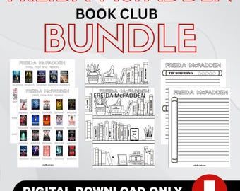 Pacote de acompanhamento do Clube de Leitura Freida McFadden: Estante para colorir e imprimir, Resenha de leitura (download digital)