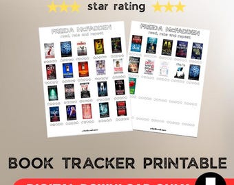 Freida McFadden Book Tracker: afdrukbaar leesdagboek en logboek met 5 sterren (pdf-download)