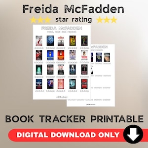 Freida McFadden Book Tracker: Printable Reading Journal & 5-Star Log (PDF Download)